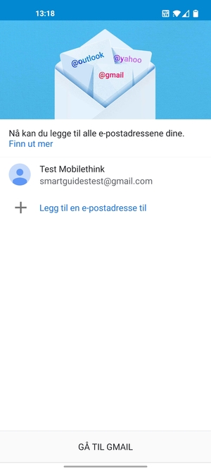 Velg GÅ TIL GMAIL