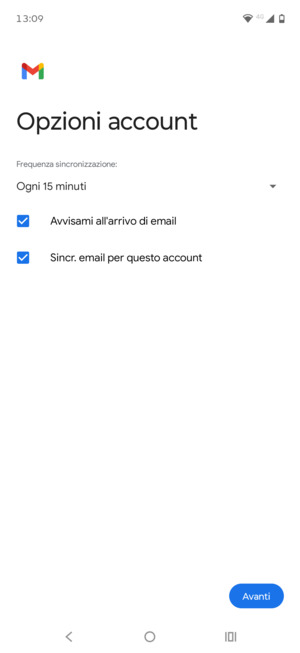 Seleziona Avanti