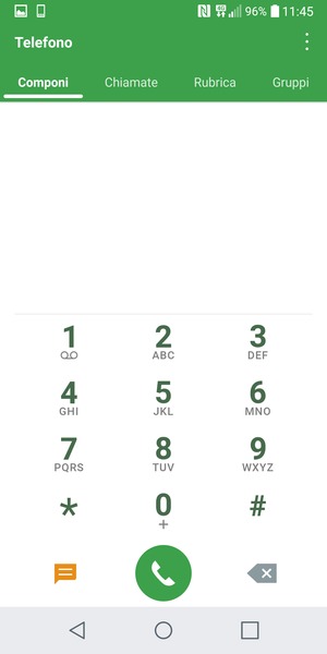 Premi e tieni premuto il numero 1