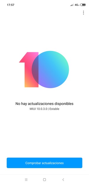 Si su teléfono está actualizado, verá la siguiente pantalla