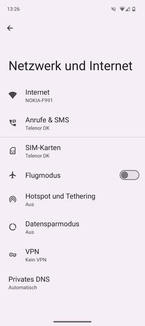 Wählen Sie Hotspot und Tethering