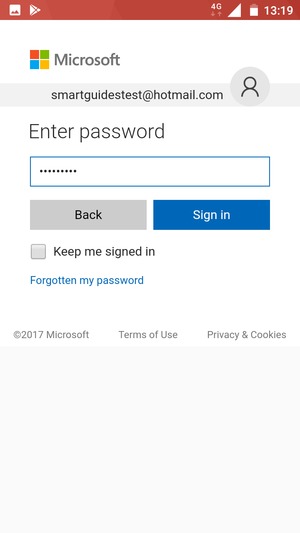Enter your password and select Sign in