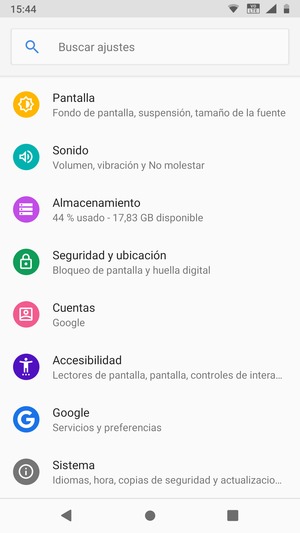 Desplácese y seleccione Cuentas
