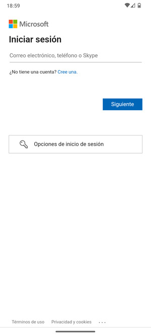 Introduzca su Dirección de correo electrónico y seleccione Siguiente