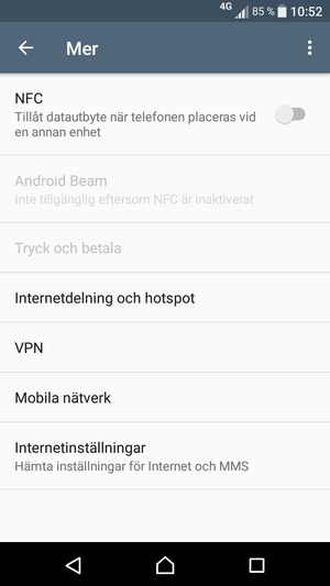 Välj Internetinställningar