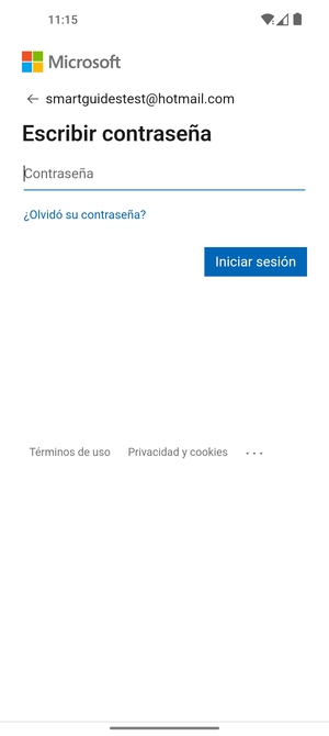 Introduzca su contraseña y seleccione Iniciar sesión