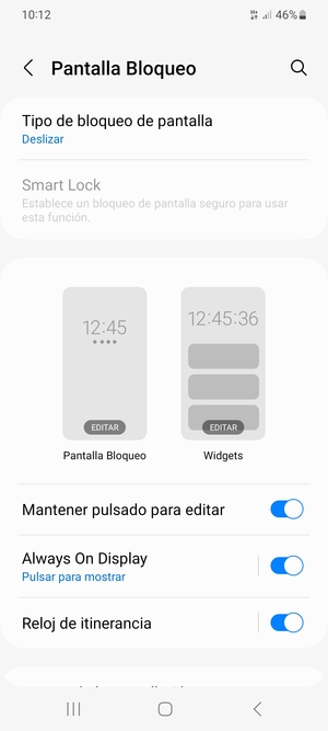 Seleccione Tipo de bloqueo de pantalla
