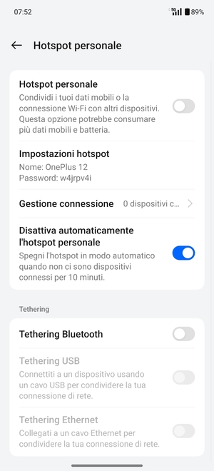 Seleziona Impostazioni hotspot