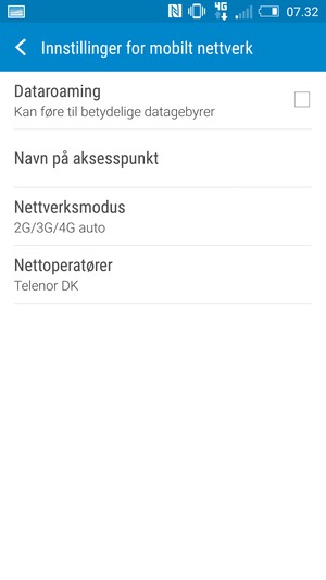 For å bytte nettverk hvis det oppstår nettverksproblemer, velg Nettoperatører