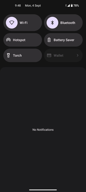 Slide down the top menu again