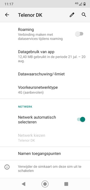 Schakel Netwerk automatisch selecteren uit