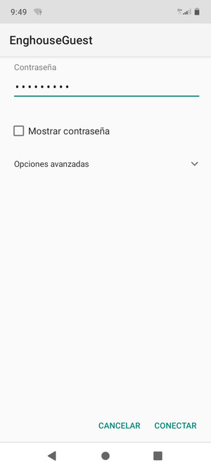 Introduzca la contraseña de Wi-Fi y seleccione CONECTAR