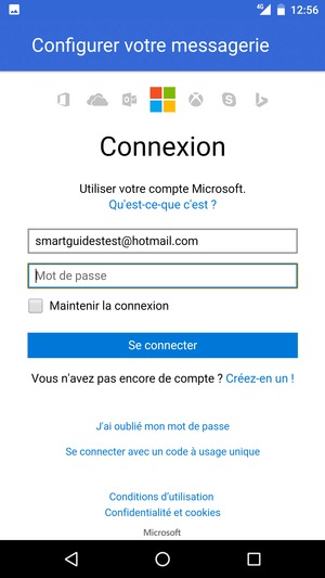 Saisissez votre mot de passe et sélectionnez Se connecter
