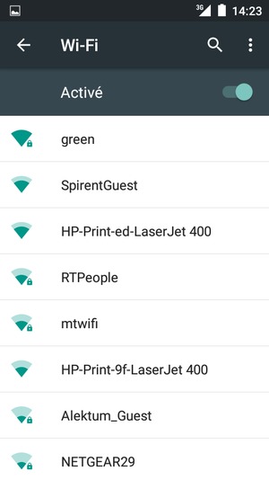 Sélectionnez le réseau sans fil auquel vous souhaitez vous connecter