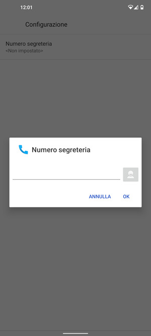 Inserisci Numero segreteria e seleziona OK