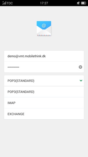 Wählen Sie POP3(STANDARD) oder IMAP