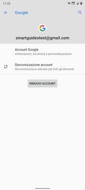 Seleziona Sincronizzazione account