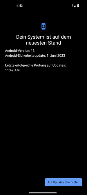 Falls Ihr Handy aktualisiert ist, wird Ihnen der folgende Bildschirm angezeigt