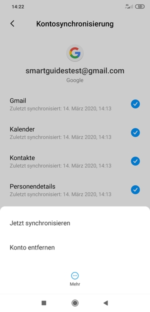 Wählen Sie Jetzt synchronisieren