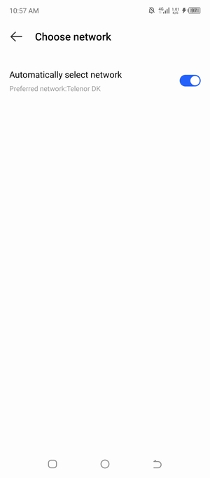 Turn off Automatically select network