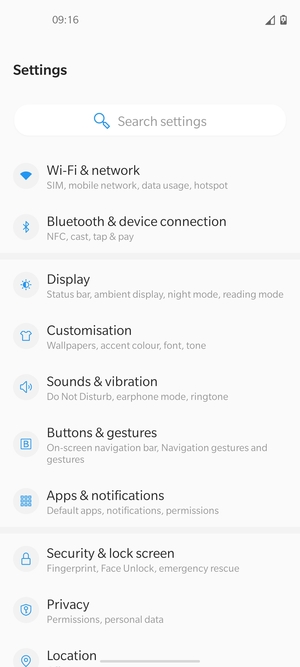 Select Wi-Fi & network