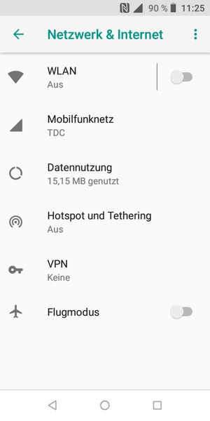 Wählen Sie Hotspot und Tethering