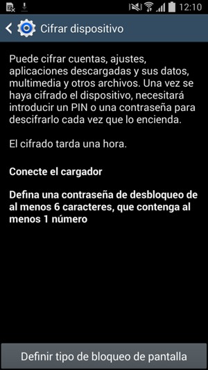 Seleccione Definir tipo de bloqueo de pantalla