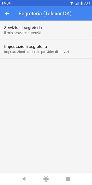Seleziona Impostazioni segreteria
