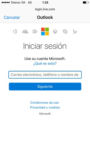 Introduzca su Dirección de correo electrónico y seleccione Siguiente