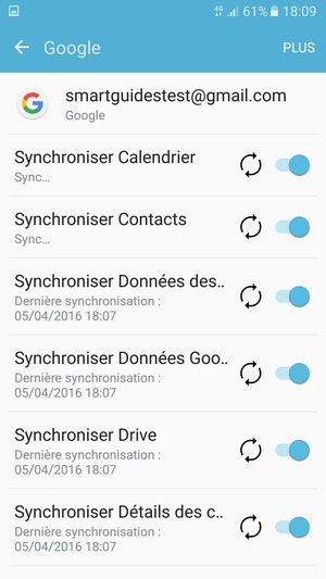 Vos informations seront synchronisées