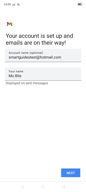 Give your account a name and enter your name. Select NEXT