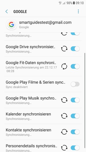Ihre Kontakte von Google werden nun auf Ihr Galaxy synchronisiert