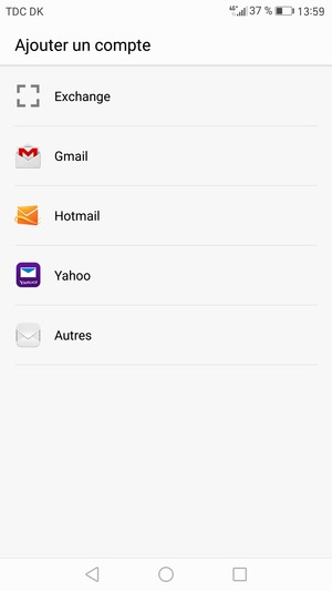 Sélectionnez Gmail ou Hotmail