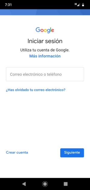 Introduzca su dirección de Gmail y seleccione Siguiente
