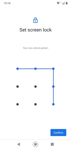 Draw the unlock pattern again and select Confirm