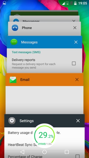 Swipe apps to the right to close them