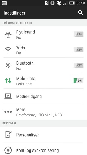 Vælg Wi-Fi