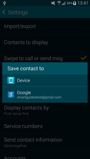 Select your Google account