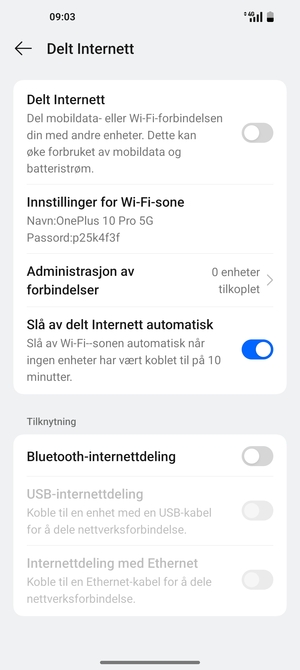 Velg Innstillinger for Wi-Fi-sone