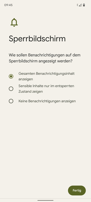 Wählen Sie die gewünschte Option und wählen Sie Fertig