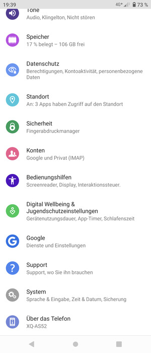 Scrollen Sie und wählen Sie System