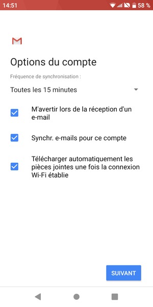 Sélectionnez SUIVANT