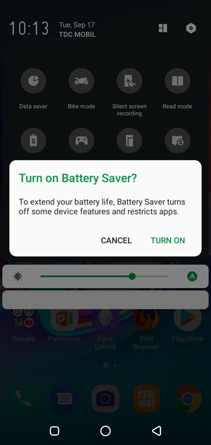 Select TURN ON