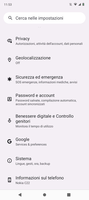 Scorri e seleziona Sistema