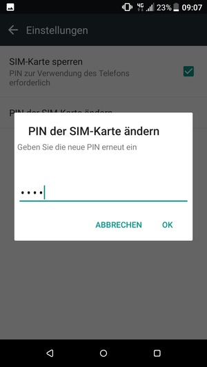 Bestätigen Sie Ihre neue PIN und wählen Sie OK