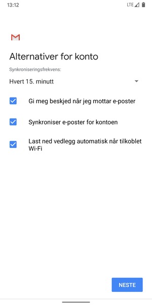 Velg NESTE