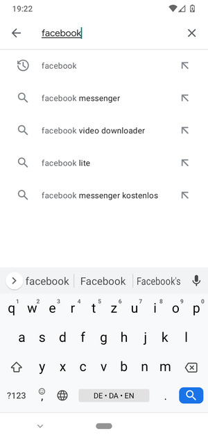 Geben Sie den Namen der App ein und wählen Sie Suchen