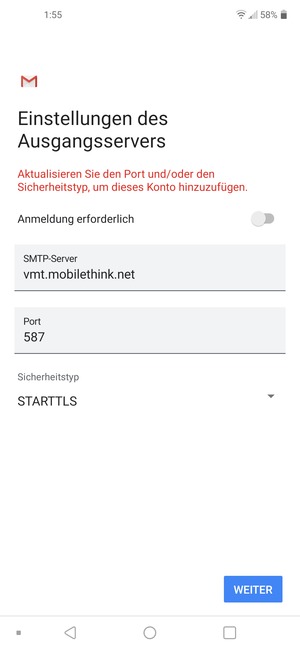 Wählen Sie Sicherheitstyp