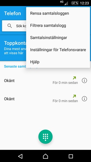 Välj Samtalsinställningar