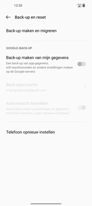 Schakel Back-up maken van mijn gegevens in